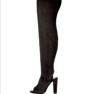 steve madden peep toe thigh high boots